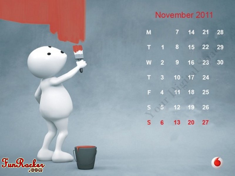 calendar of 2011. Vodafone ZooZoo Calendar 2011