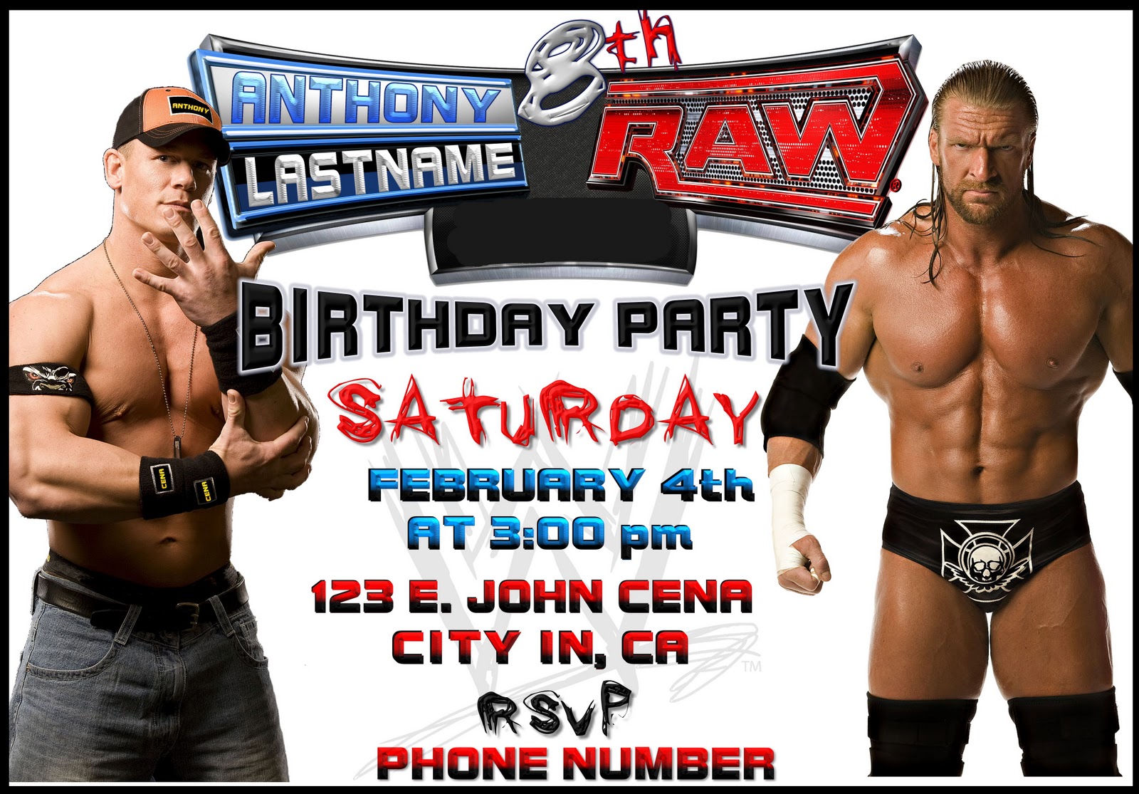 Wwe Party Invitations Printables Free 10
