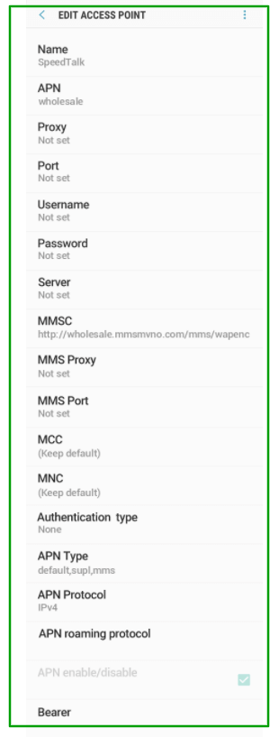 APN Settings for SpeedTalk