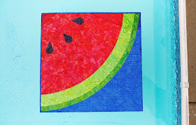 Sliced watermelon quilt using Island Batik fabrics