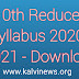 10th Reduced Syllabus 2020 - 2021 - Download