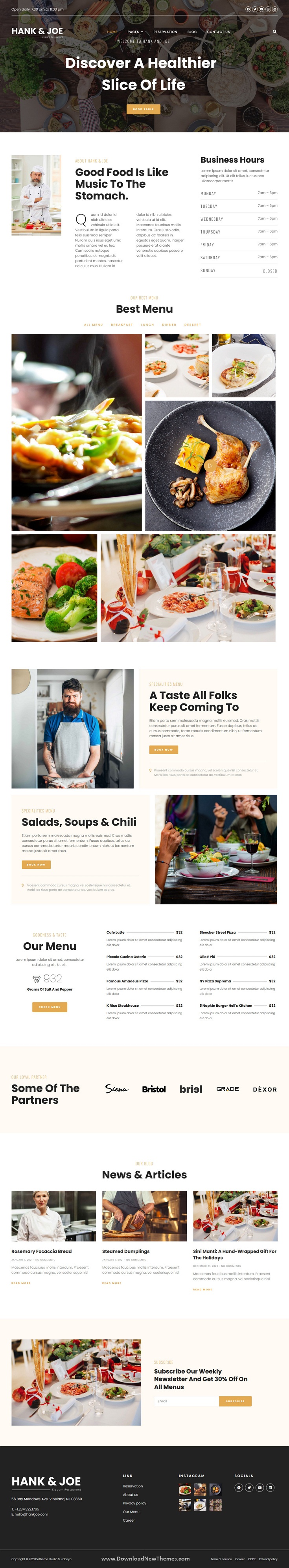 Elegant Restaurant Elementor Template Kit