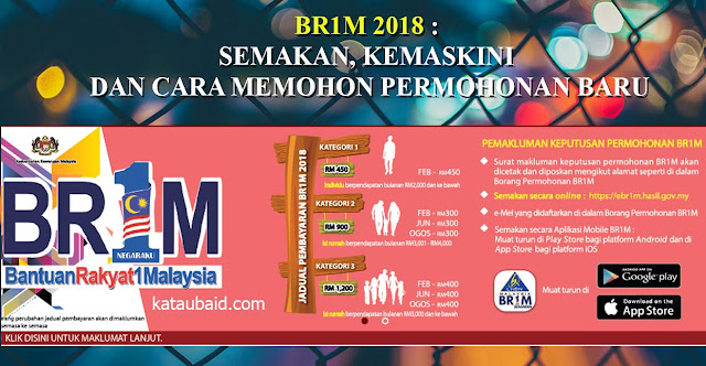 BR1M 2018 : SEMAKAN, KEMASKINI DAN CARA MEMOHON PERMOHONAN 