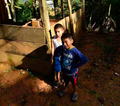 Inquisitive children in remote village Guatemala