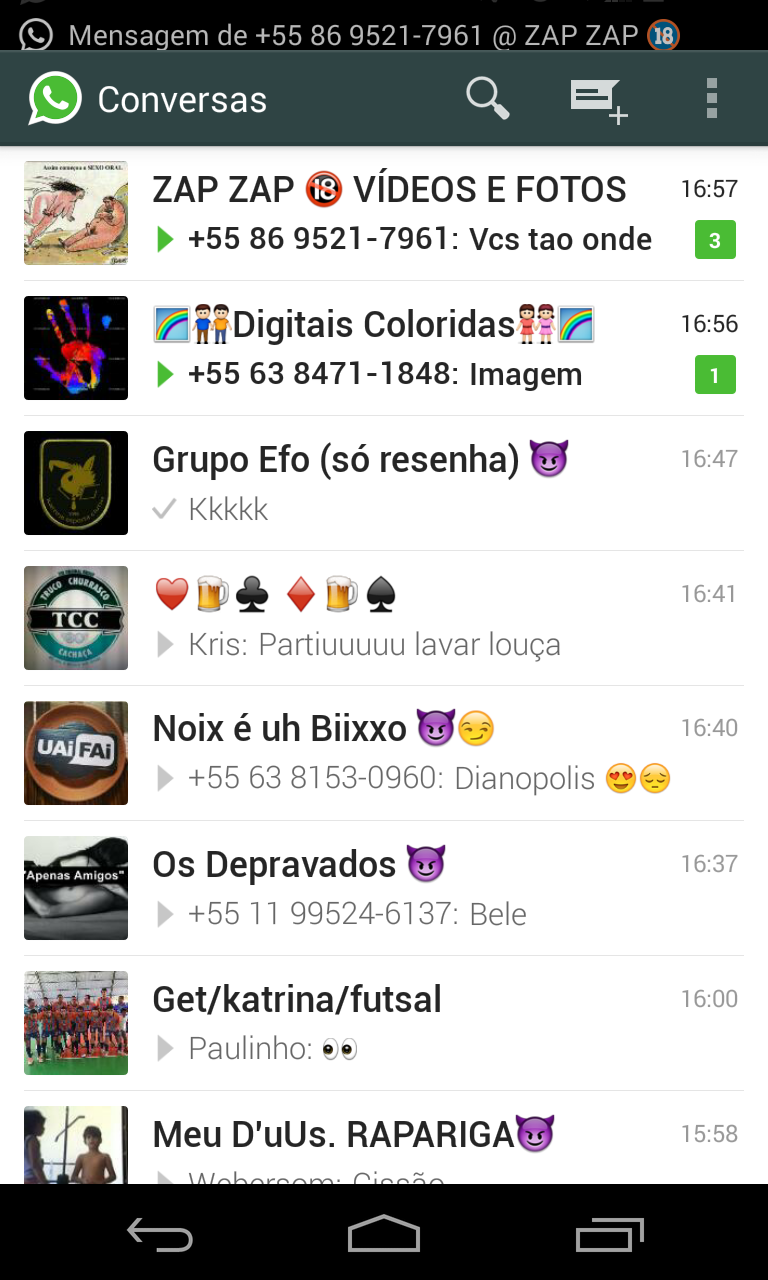 Nomes de grupos do WhatsApp criativos 2017 Grupo Efo