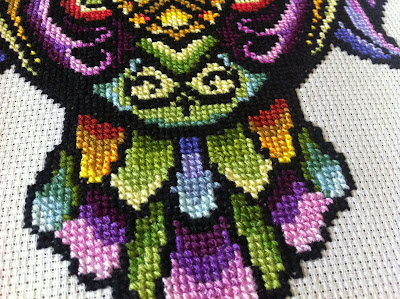 sowa haft krzyżykowy cross stitch owl