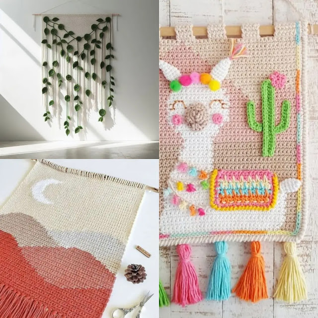 Tapices y Decoración Boho con Crochet usando Hilos Sobrantes