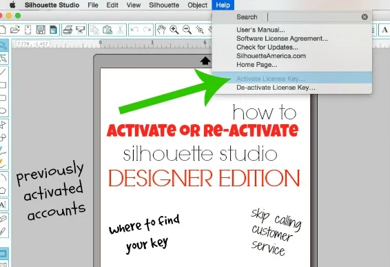 Activate or reactivate Silhouette Studio Designer Edition or Business Edition