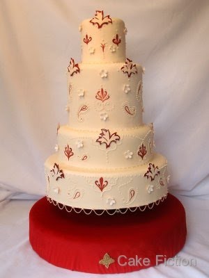 I designed this irregular four tier cake for an Indian Wedding