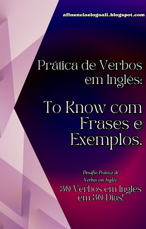 Capa do PDF com Link para Baixar as 50 Frases em Inglês com o Verbo To Know.