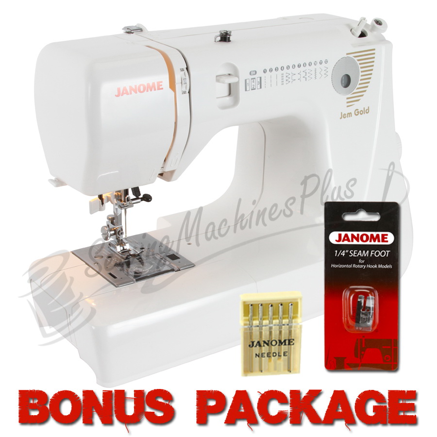 Janome Jem Gold 660 12-Stitch Compact Lightweight Sewing Quilting Machine - FREE BONUS