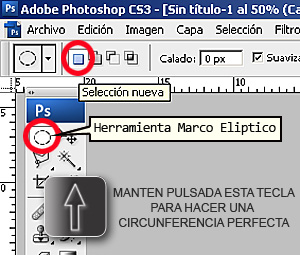 hacer una selección con forma de circunferencia perfecta