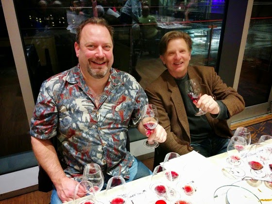 BCWAS President Brian Glaum works his way through a dozen exciting Pinot Noir alongside Winemaker Bradley Cooper.