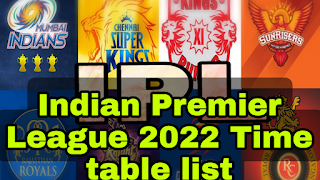 Indian Premier League 2022 Time table list | इंडियन प्रीमियर लीग 2022 टाइम टेबल लिस्ट
