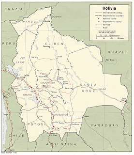 Bolivia - Hartat gjeografike në Bolivisë 