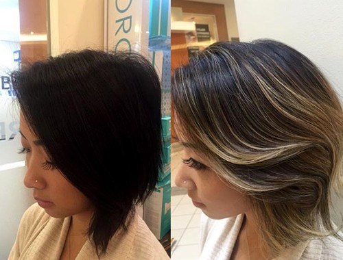 balayage short hairstyles and color