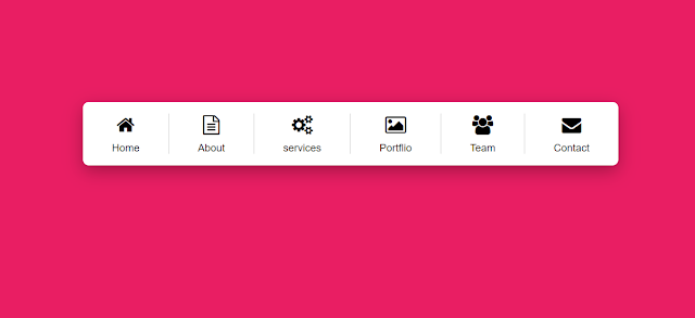 CSS Horizontal Menu Bar with Icons