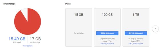 Google Drive Storage Upgrade