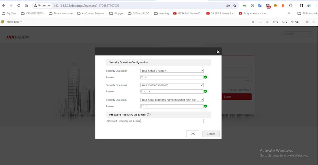 Hikvision web interface security question