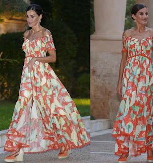Queen Letizia of Spain wears gorgeous orange dress