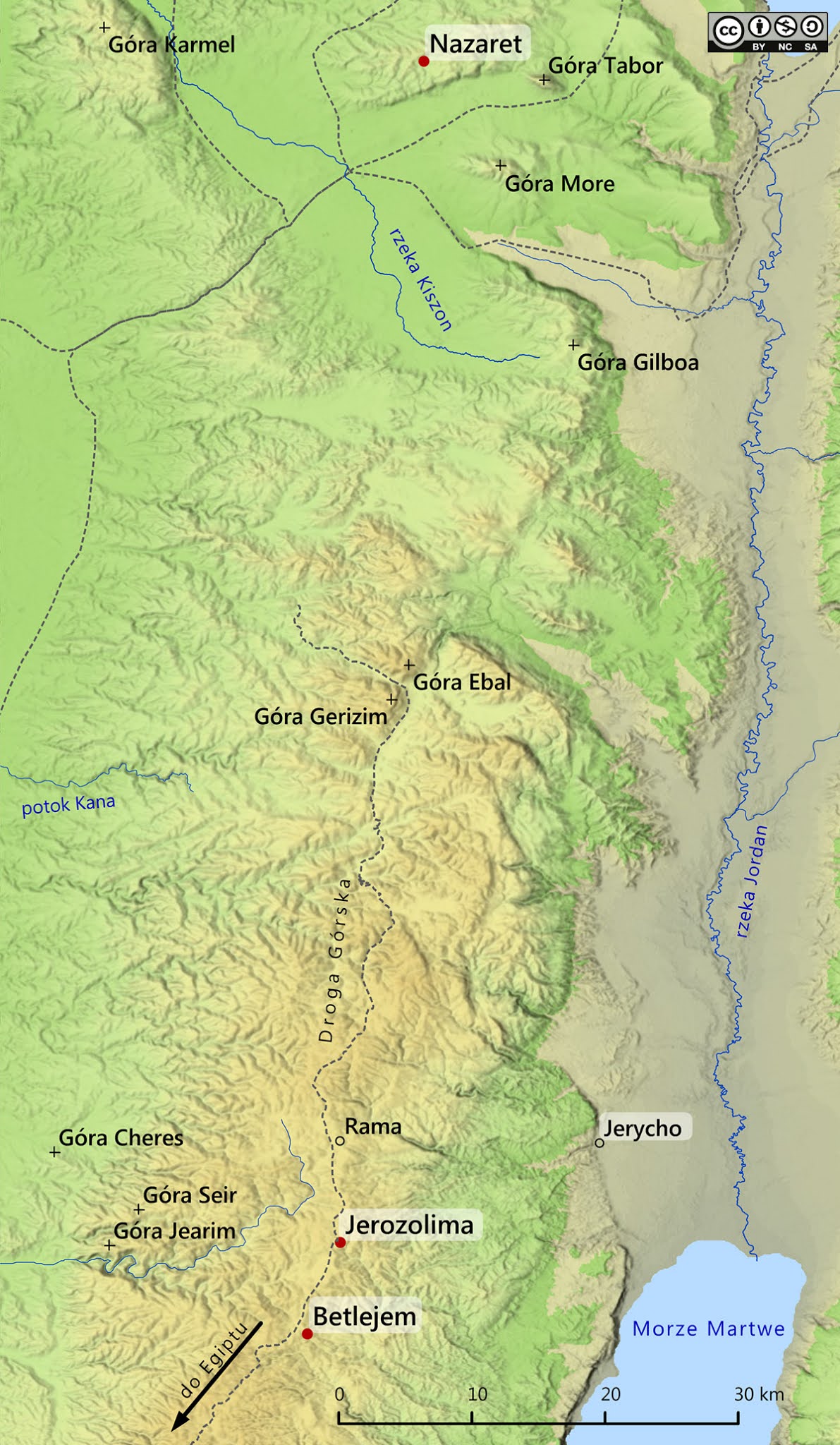 mapa Nazaret Betlejem kolor