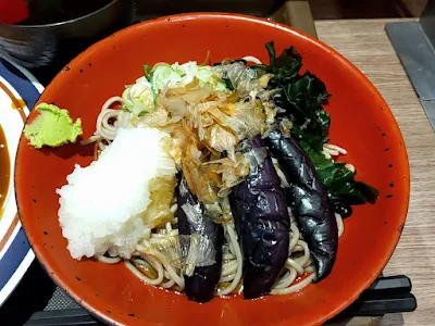 名代富士そば・冷し揚げ茄子おろしそば