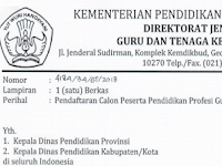 SE Pendaftaran Calon Peserta PPG Dalam Jabatan Tahun 2018