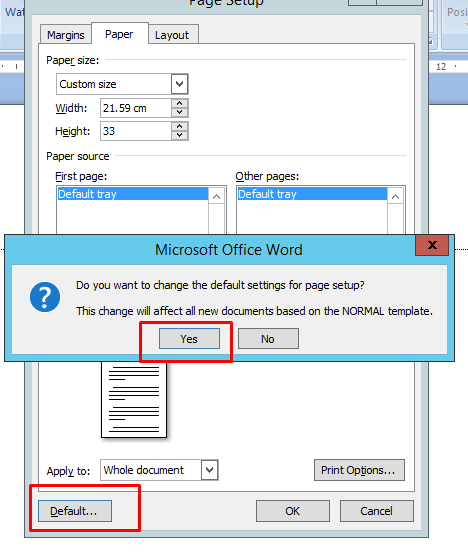 Cara membuat Ukuran F4 Atau Folio Otomatis Di Microsoft 