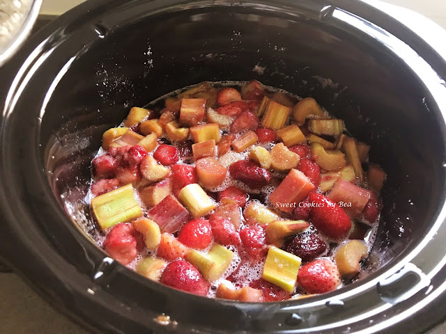 Mermelada de ruibarbo y fresas en olla lenta