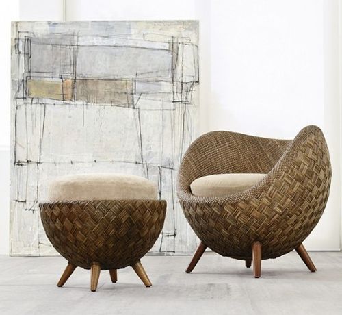 Rattan tub chair and ottoman with a slow living vibe - found on Hello Lovely Studio