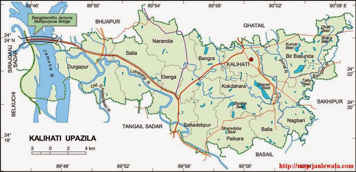 kalihati upazila map of bangladesh