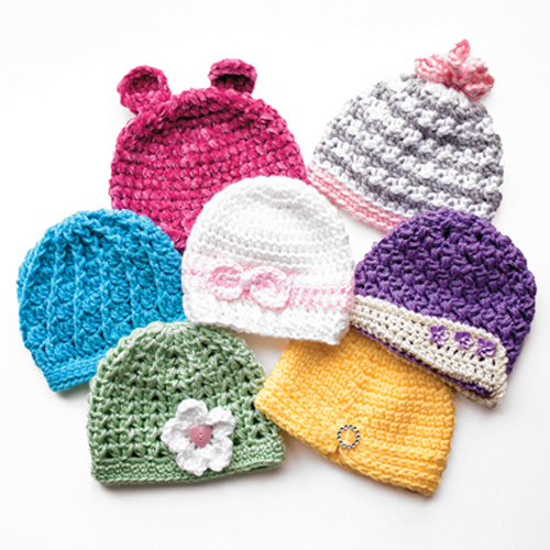 Newborn Girly Hats - Crochet Patterns