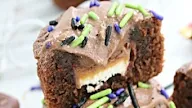 Candy Stuffed Brownie Cupcakes