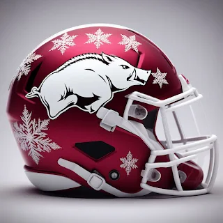 Arkansas Razorbacks Christmas Helmets