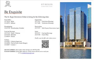 The St Regis Downtown Dubai Careers