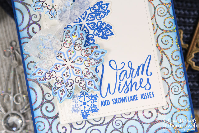 Warm Wishes Christmas Card by Juliana Michaels featuring Therm O Web and Gina K Designs Baby It's Cold Outside Stamp Set, Fancy Foils and Foil Mates