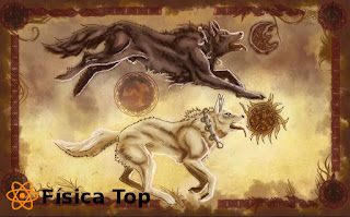 lobos de la mitologia nordica que persiguen al Sol y la Luna