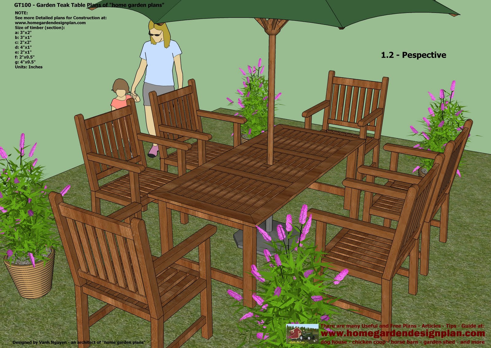 home garden plans: GT100 - Garden Teak Tables ...