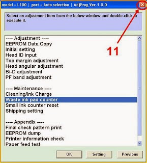 Model L100 | Port = Auto Selection | AdjegProg Ver 1.0.0