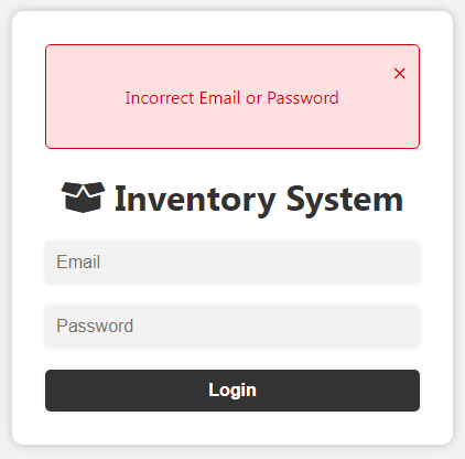 Login Page - Error