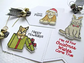 Sunny Studio Stamps: Santa's Helpers Cat & Dog Christmas Gift Tags with Video Tutorial by Emily Leiphart