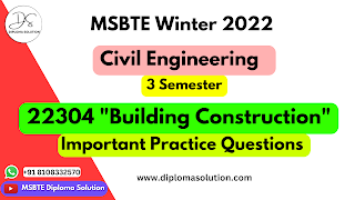 22304 Building Construction Important Questions for MSBTE Exam | Civil Engineering 3 Semester