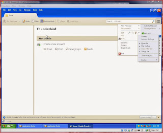 activate the Main Menu in a new installation of Thunderbird