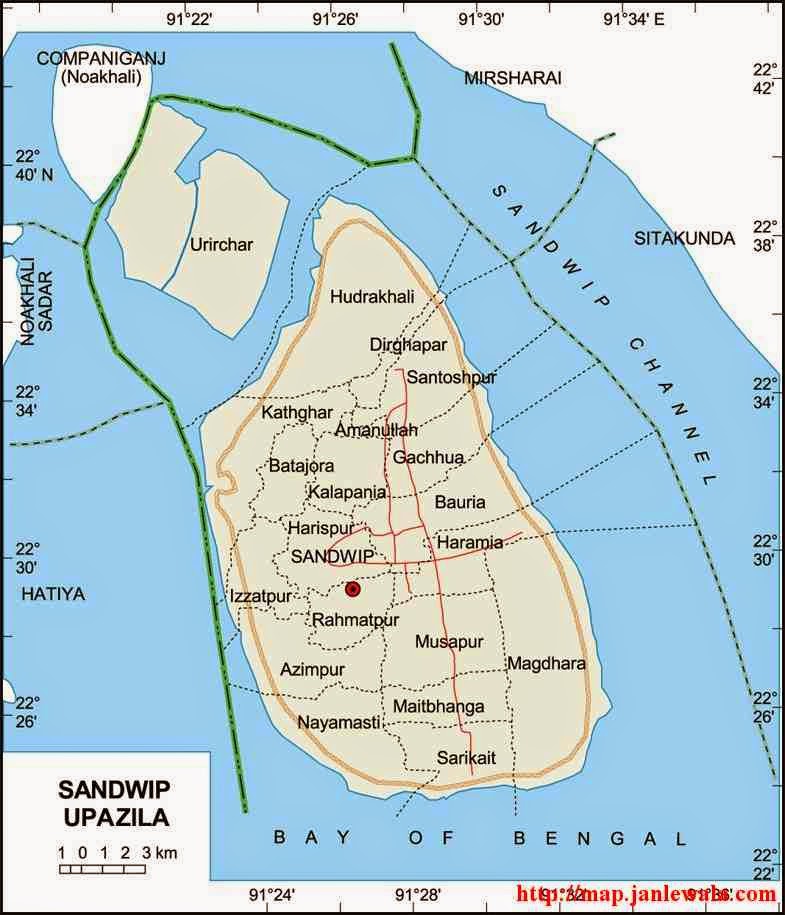 sandwip upazila map of bangladesh