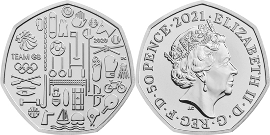 United Kingdom 50 pence 2021 - Tokyo 2020 Olympic Games