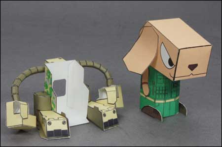 INU06 POCHI Power Armored Dog Papercraft