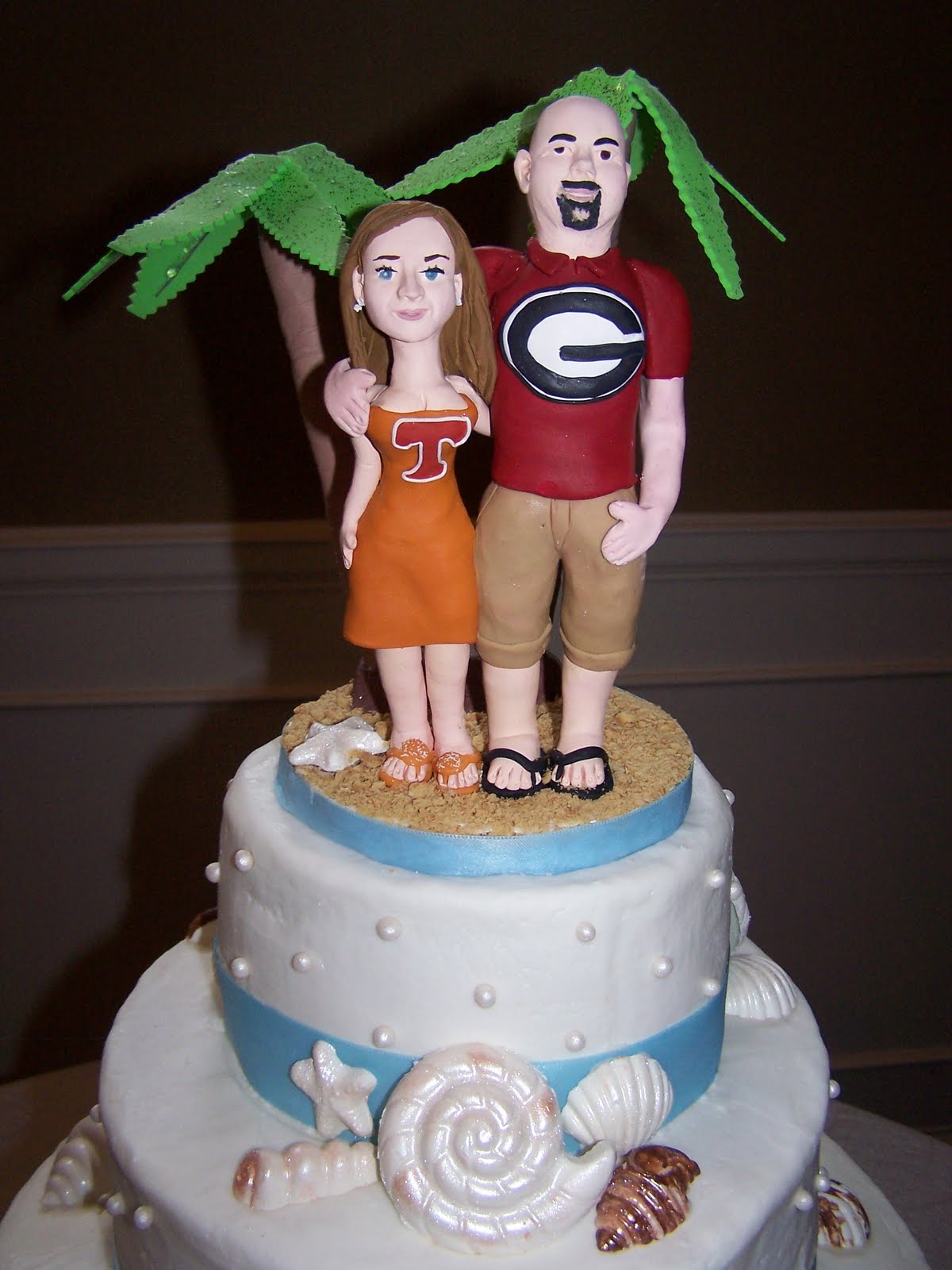 Beach Theme Wedding Cake. Congratulations Stephanie and Chris!