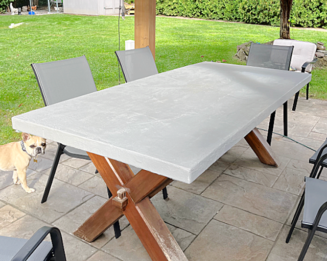 outdoor cement table