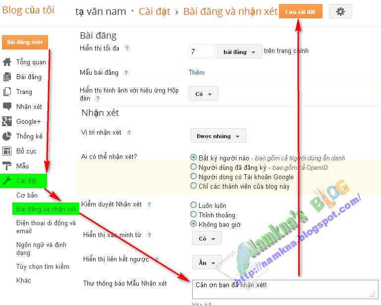 Thêm nhanh khung hướng dẫn hay nội quy comment