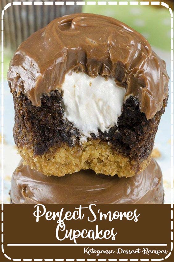 Hershey’s S’mores Cupcakes - delicious chocolate cupcakes with a graham cracker crust, filled with light and fluffy marshmallow filling and topped with milk chocolate ganache.